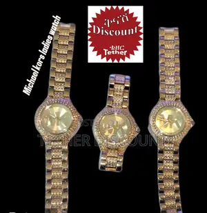 Michael Kors Ladies Gold Watch With Cubic Zirconiasወ ርቃ ማ ሰዓት
