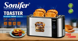 Sonifer Toaster 4-Slice Stainless Steel 1500w High Power With Built-In