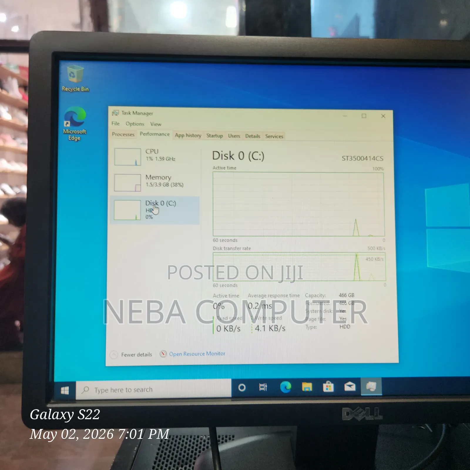 Desktop Computer Dell OptiPlex 7010 4GB Intel Core i5 HDD 500GB