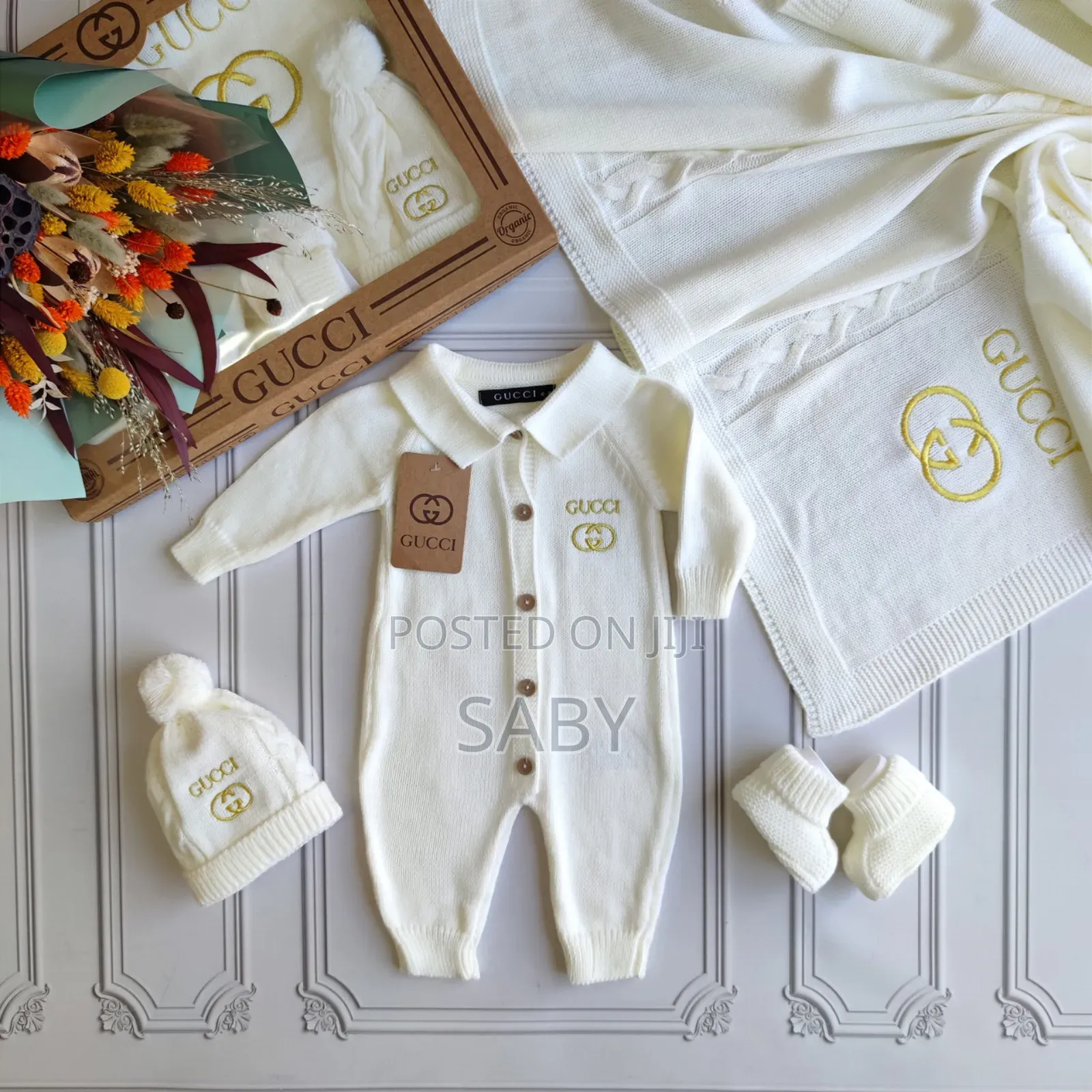 Gucci Cream-Colored Baby Clothes