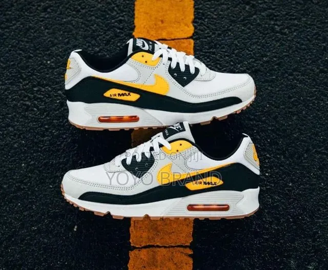 Nike Air Max 90 White, Photon Dust ,Black Laser Orange Fashion Shoes