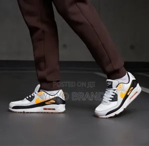 Nike Air Max 90 White, Photon Dust ,Black Laser Orange Fashion Shoes