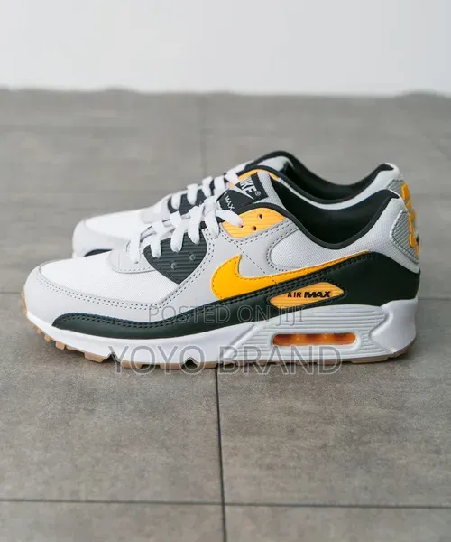 Nike Air Max 90 White, Photon Dust ,Black Laser Orange Fashion Shoes