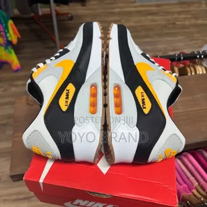 Nike Air Max 90 White, Photon Dust ,Black Laser Orange Fashion Shoes