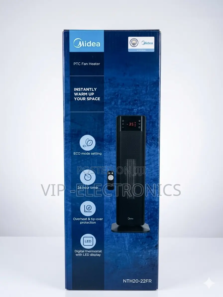 Midea Nth20-22fr PTC Fan Heater Sleek, Tower-Style Ceramic Fan Heater
