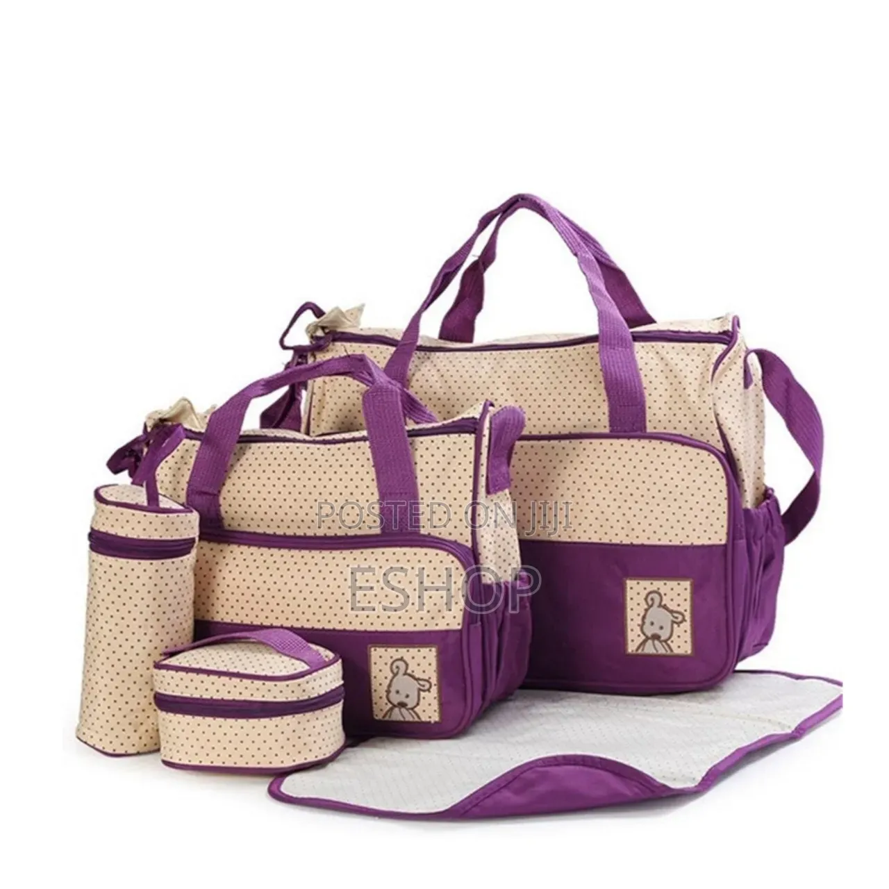 Complete 5pcs Multifunction Baby Bag – Stylish Mummy Handbag
