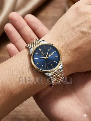 Poedagar Men's Luxury Quartz Watch Featuring a Blue Dial and a Two-Ton
