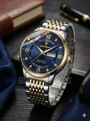 Poedagar Men's Luxury Wristwatch Featuring a Two-Tone Stainless Steel