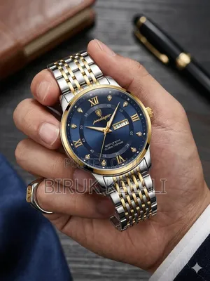 Poedagar Men's Luxury Wristwatch Featuring a Two-Tone Stainless Steel