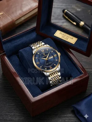 Poedagar Men's Luxury Wristwatch Featuring a Two-Tone Stainless Steel
