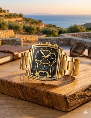 Skmei 2229 Men's Sports Wristwatch Featuring a Gold Stainless Steel