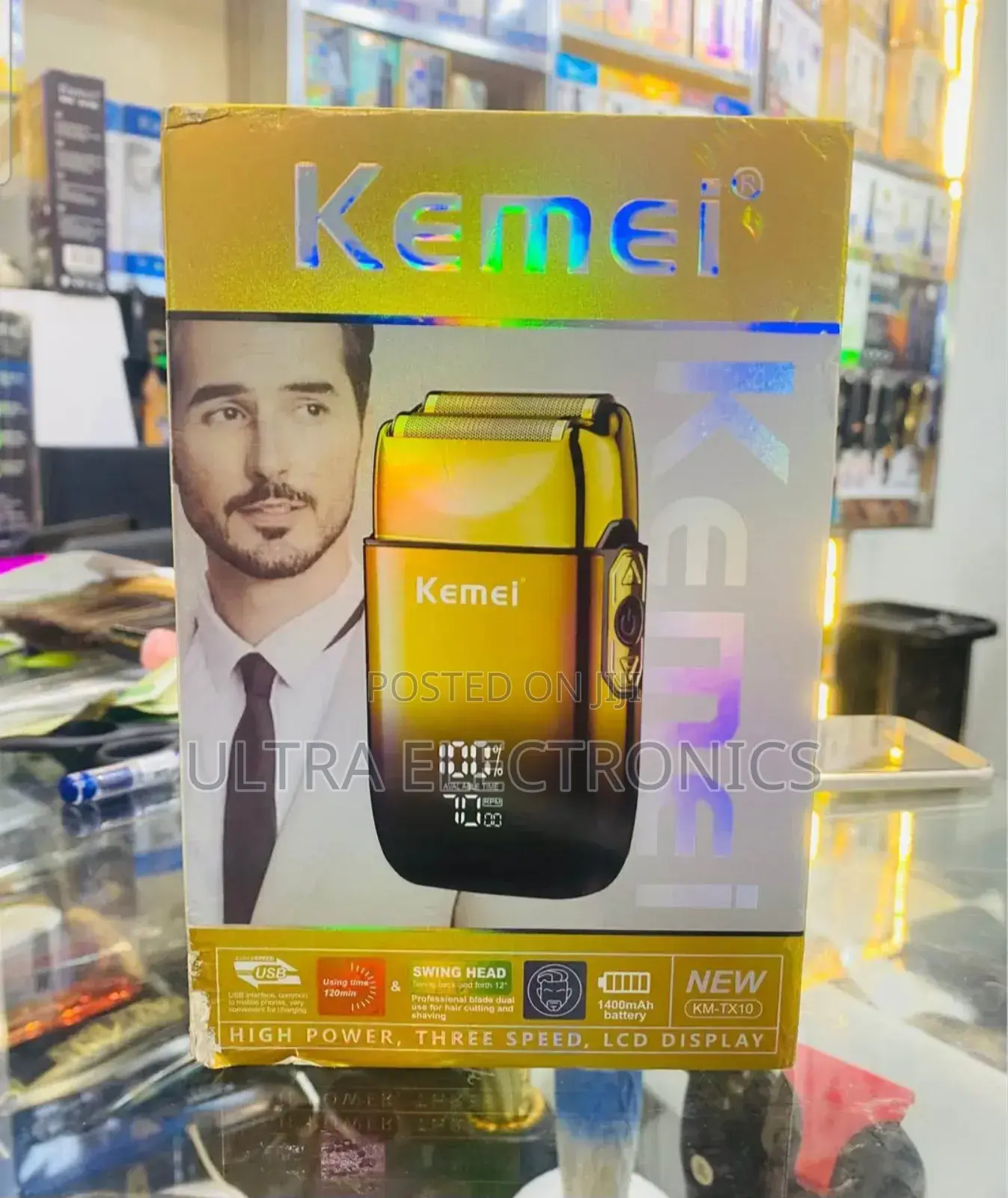 Shaver Kemei Km-Tx10 Professional Electric for Facial and Beard Sha