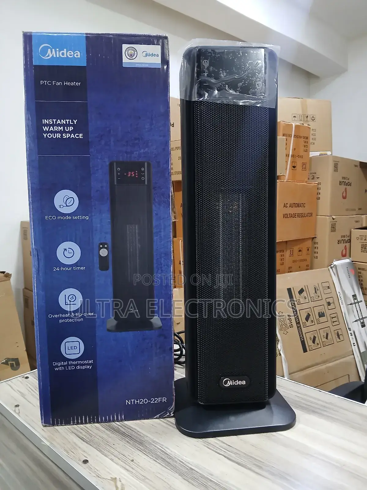Fan Heater Midea PTC , Model Nth20-22fr. Key Features and Sp