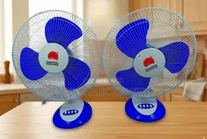 Crown Table Fan Oscillating Fan Blue and White