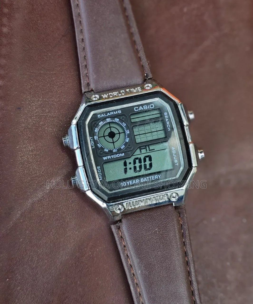 Casio Leather Strap Watch For Men