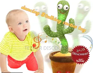 Dancing Talking Cactus Toy With Usb Charger / ተናጋሪ እና ደናሽ ቁልቋል