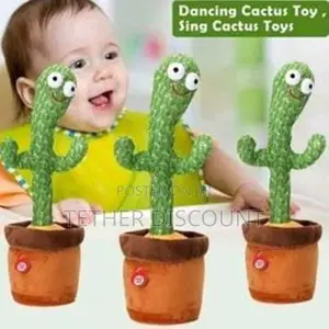 Dancing Talking Cactus Toy With Usb Charger / ተናጋሪ እና ደናሽ ቁልቋል