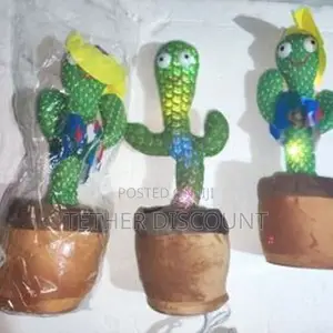 Dancing Talking Cactus Toy With Usb Charger / ተናጋሪ እና ደናሽ ቁልቋል