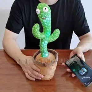 Dancing Talking Cactus Toy With Usb Charger / ተናጋሪ እና ደናሽ ቁልቋል