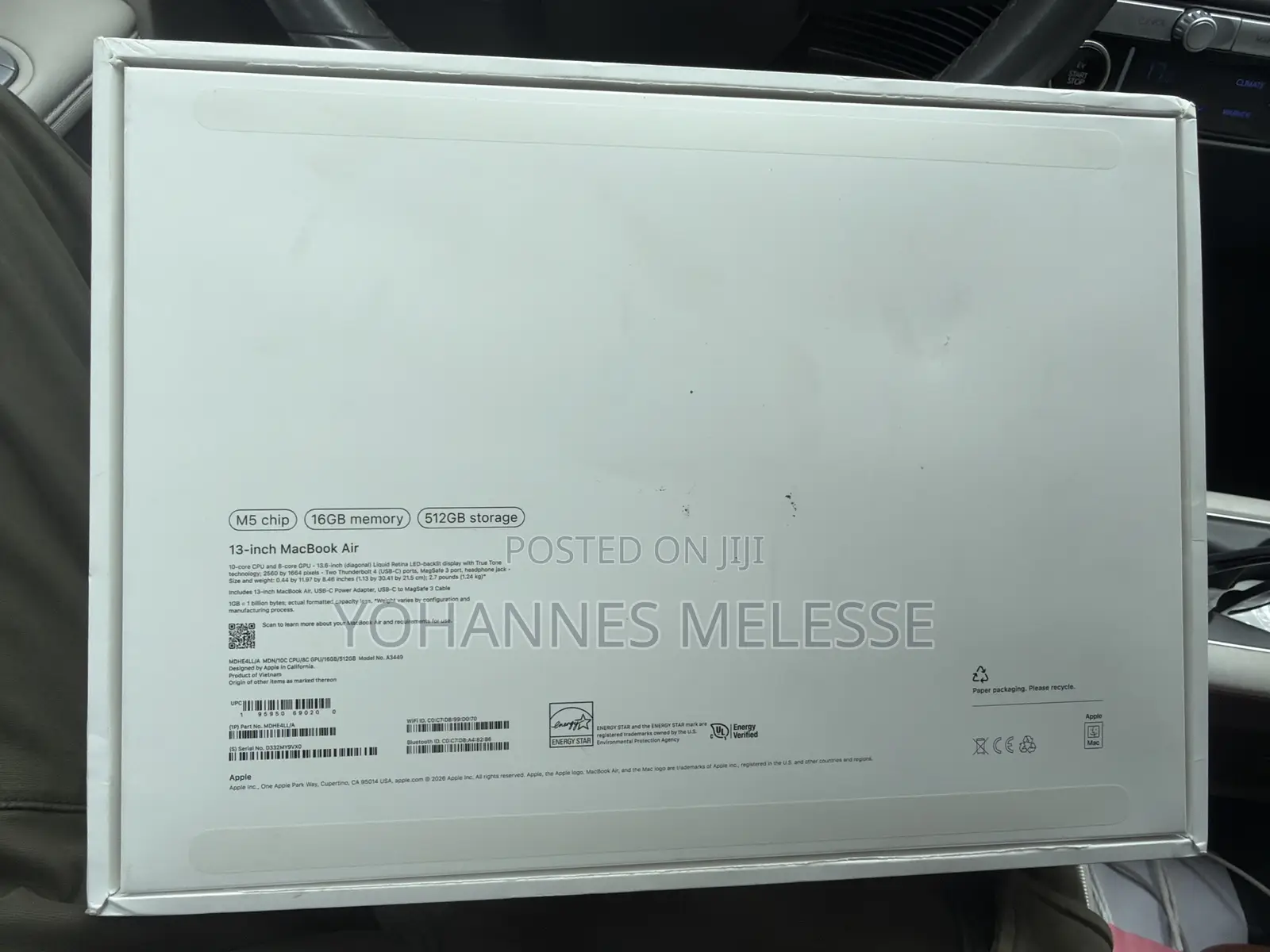 New Apple MacBook Air 2026 M5 13-inch 16GB Apple M5 Pro SSD 512GB