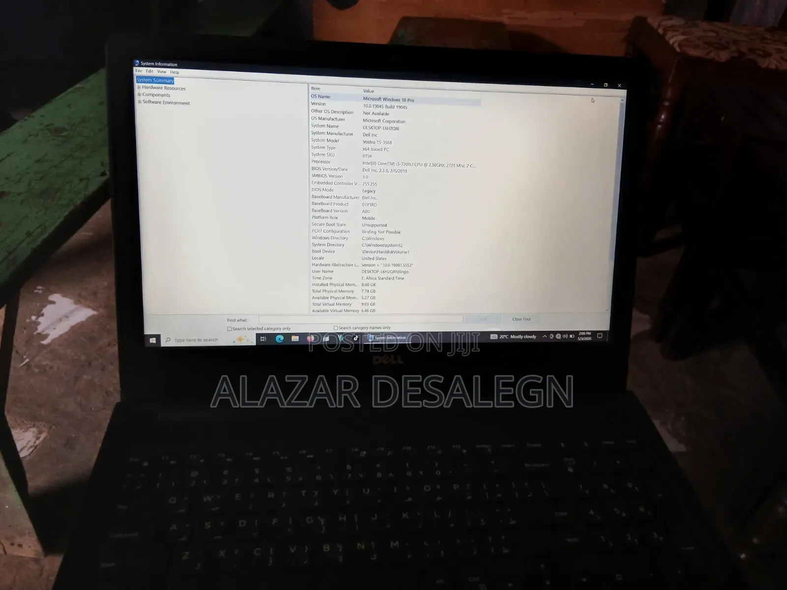 Laptop Dell Vostro 15 3568 8GB Intel Core 5 HDD 1T