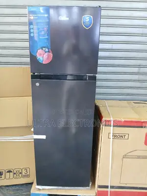 Midea Black Top-Freezer Refrigerator, Likely or Similar, Based on Its