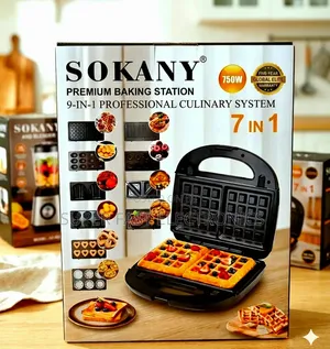 ​Sokany Sandwich Maker Premium Baking Station 750w 9-in-1 Professional