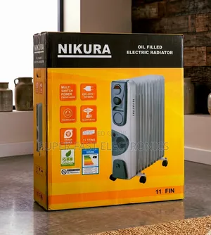 ​Nikura Room Heater 11-Fin Oil Filled Electric Radiator High Power