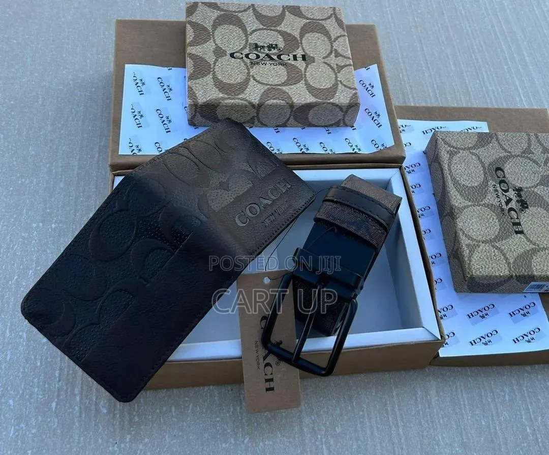Coach Men's Belt and Wallet Combo