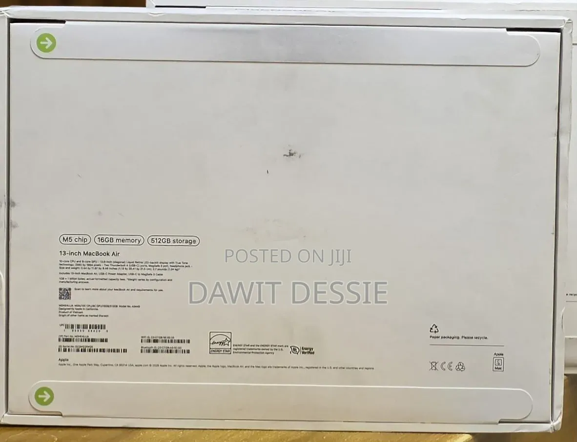 New Laptop Apple MacBook Air 2026 M5 13-inch 16GB Apple M5 SSD 512GB
