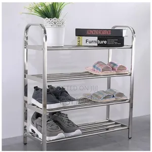 4-Layer Stainless Steel Shoe Rack With 85cm Height Clearance