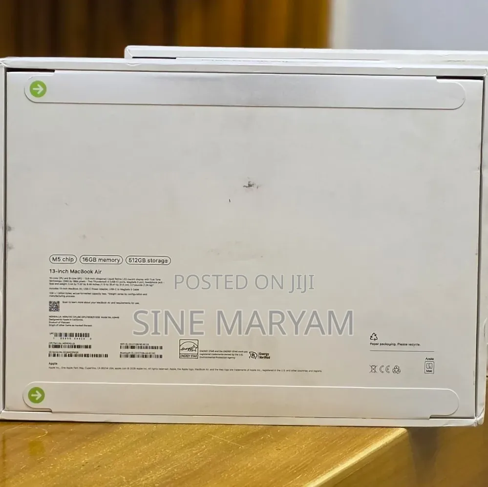 New Laptop Apple MacBook Air 2026 M5 13-inch 16GB Apple M5 SSD 512GB