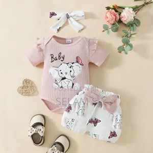Babygirl Three Piece Set Short, Tshirt Headband Set
