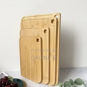 4-Piece Organic Bamboo Cutting Board Set ኦርጋኒክ የቀርከሃ መጥተፊያ