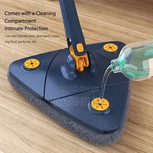 Rotary Triangle Self Twisting Cleaning Mop ራሱን የሚጨምቅ መወልወያ