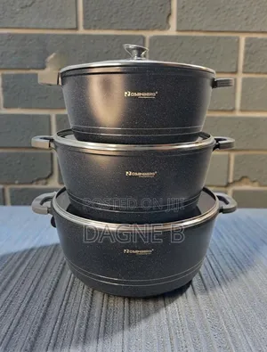 Rosenberg 3-Piece Cookware Pot Set ሮዘንበርግ ሴራሚክ ድስት