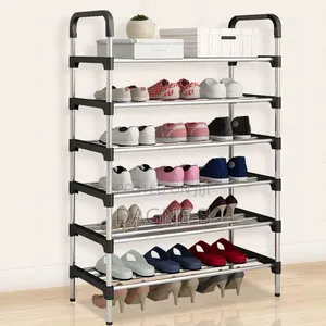 Shoe Rack 6 Tier Stainless Steel የብረት የጫማq መደርደሪያ