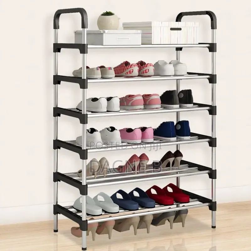 Shoe Rack 6 Tier Stainless Steel የብረት የጫማq መደርደሪያ