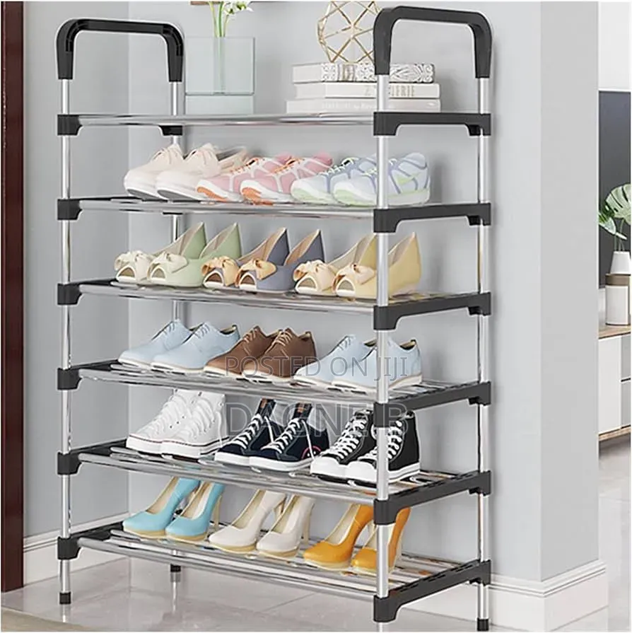 Shoe Rack 6 Tier Stainless Steel የብረት የጫማq መደርደሪያ
