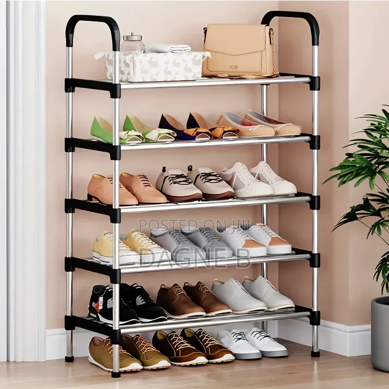 Shoe Rack 6 Tier Stainless Steel የብረት የጫማq መደርደሪያ