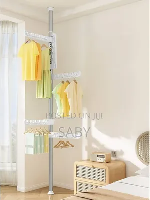 Telescopic Retractable Clothes Drying Rack With 5 Folding Wings