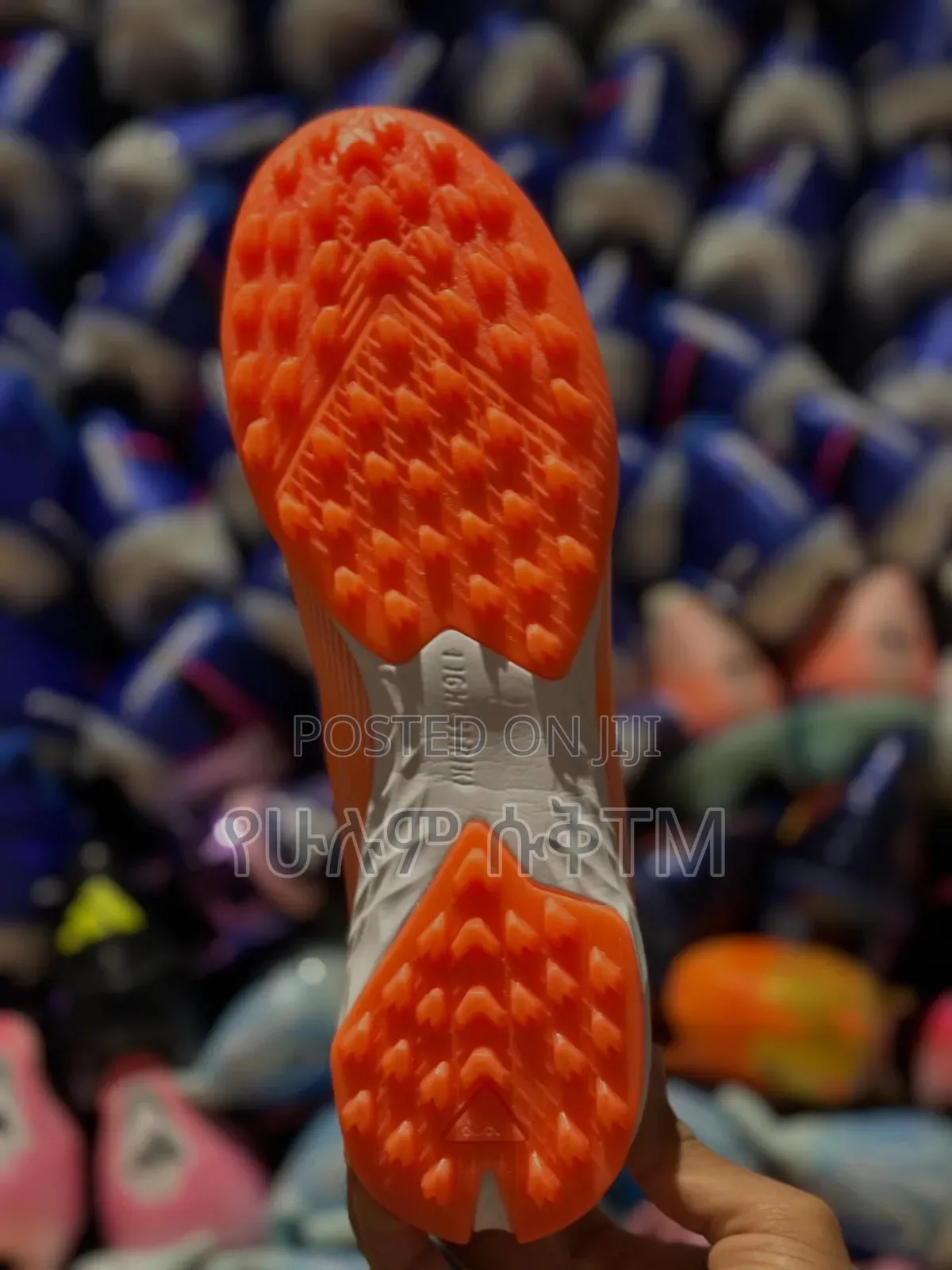 Adidas F50 'Orange/Blue' Turf Tf Men's Football Cleats Taketa Shoes
