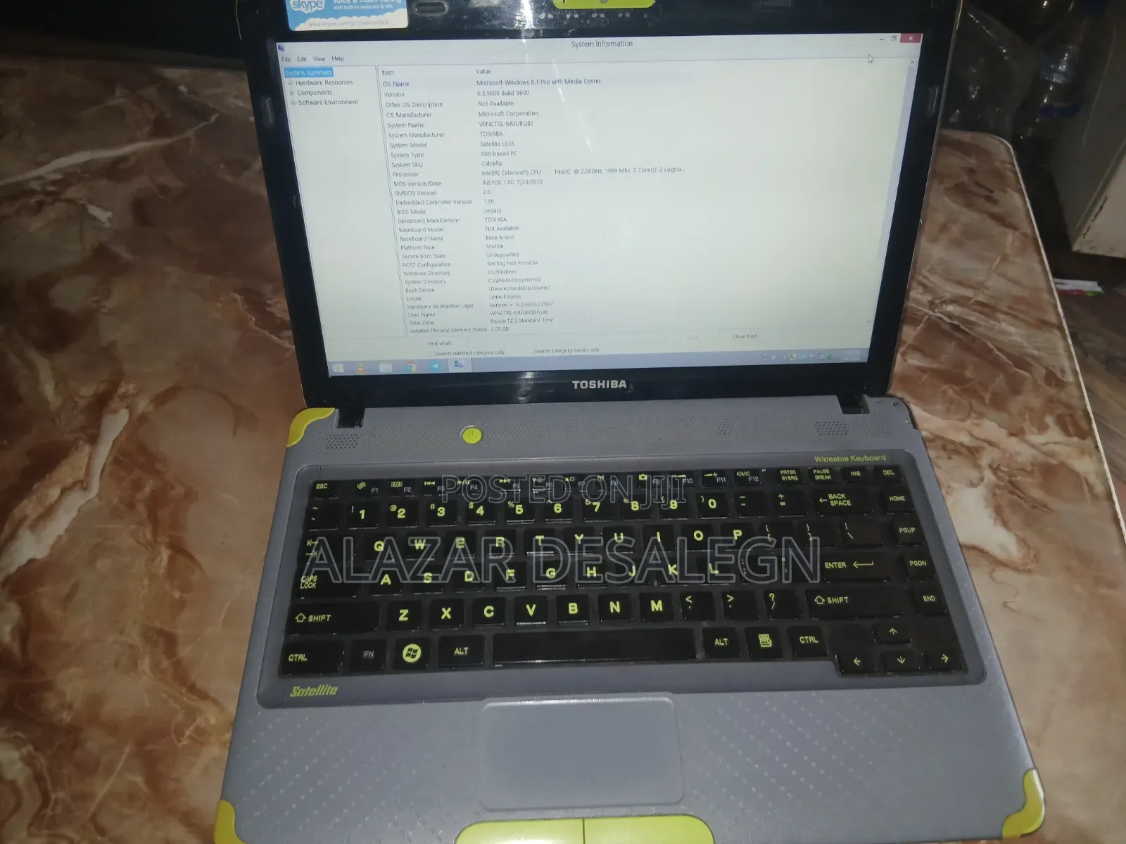 Laptop Toshiba 2GB Intel Celeron HDD 256GB
