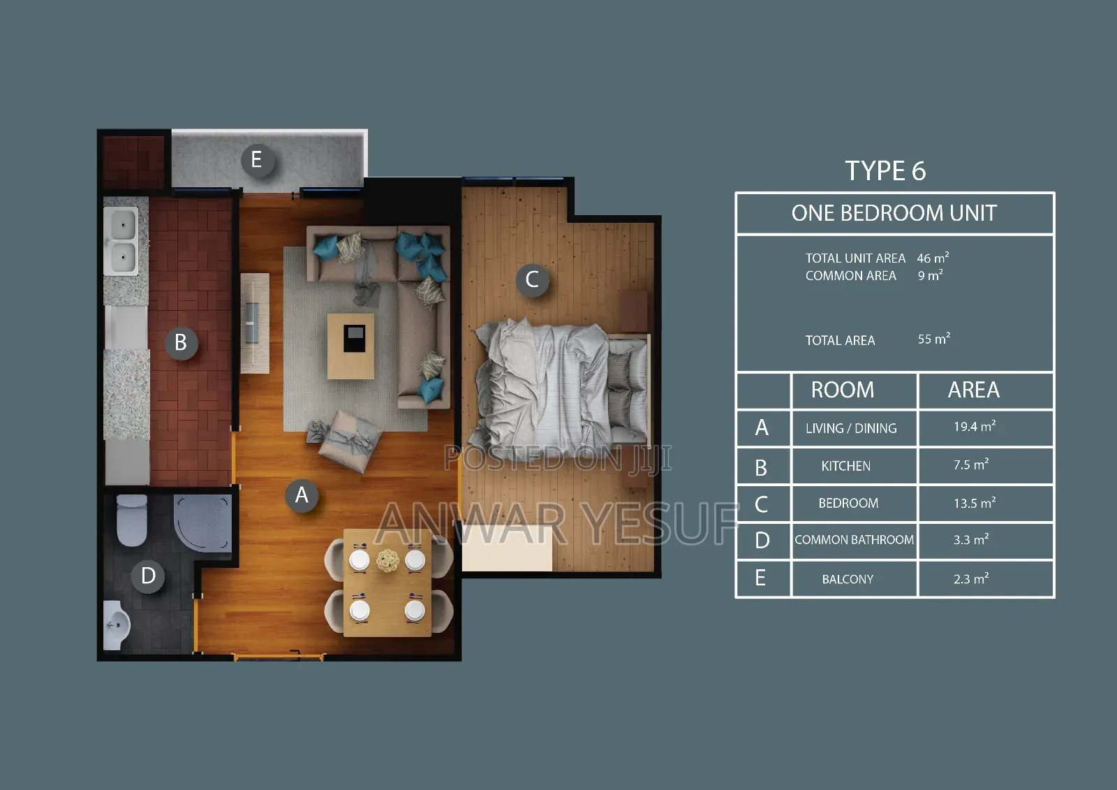 1bdrm Apartment in Visco Real Estate, Kirkos for sale