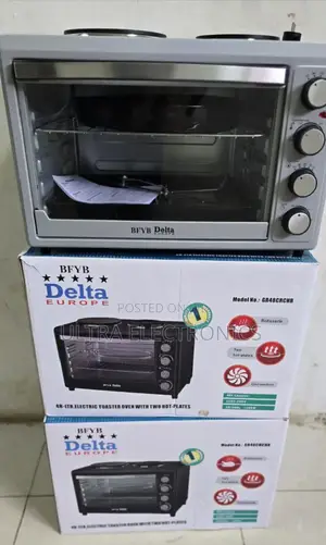 Oven Delta Europe 48-Liter Electric Toaster With Two Hot Plates.