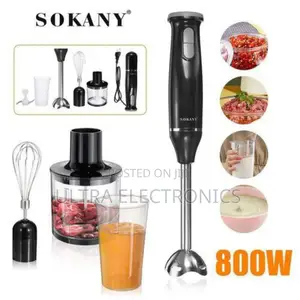 Sokany Sk-1714-5 5-in-1 Hand Blender Set With an 800w Motor in Black.