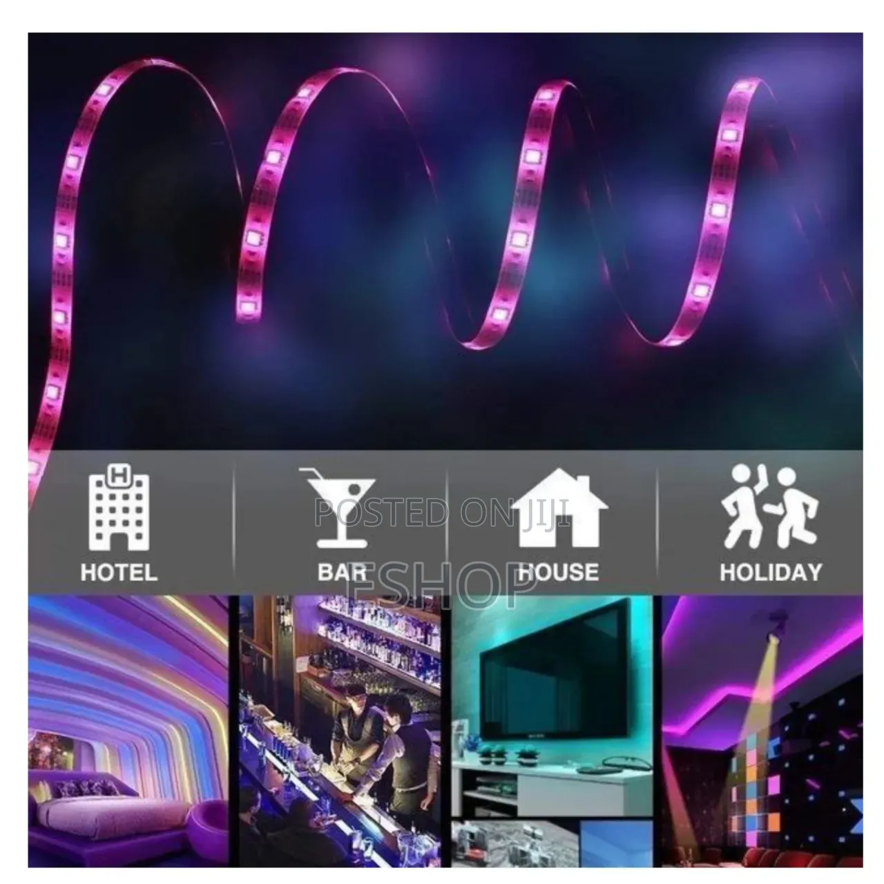 Complete 12v 5m Led Strip Kit - 54 Bulbs, Remote Silicone Adhesive