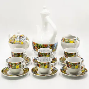 29psc Saba Ethiopian Porcelain Coffee Set ሳባ የቡና ሴት
