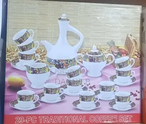 29psc Saba Ethiopian Porcelain Coffee Set ሳባ የቡና ሴት