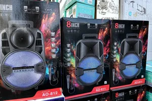 Ingh 8-Inch Rechargeable Speaker With Microphone and Led Lights